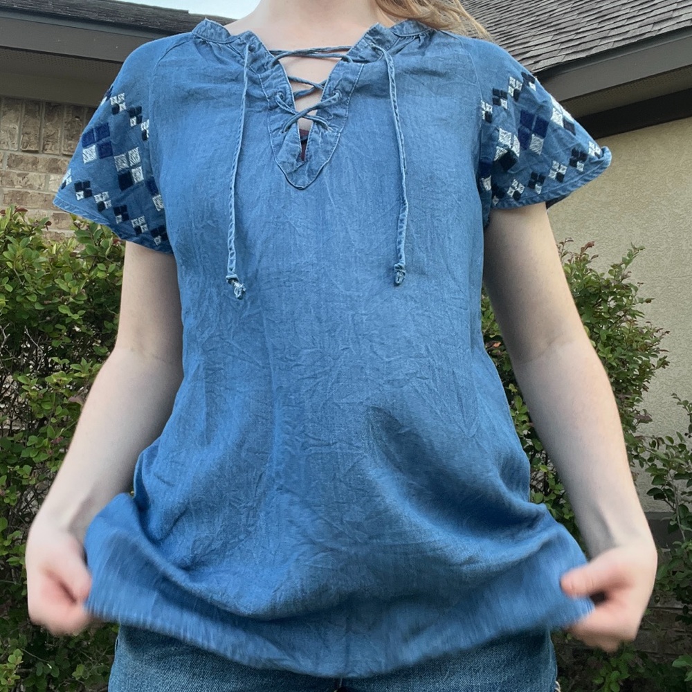 old navy cute denim work top - Picture 2 of 2